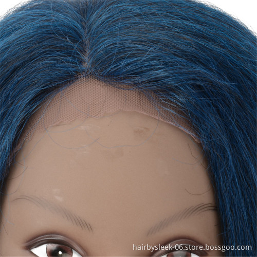 Trendy 24 inches Long Straight Free Shipping Lace Hairline Wigs Synthetic Hair Ombre Color Heat Resistant Wig For Black Women
